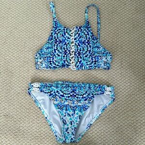 Lilly Pulitzer Adderlay Bikini size 4 blue Call My Shell